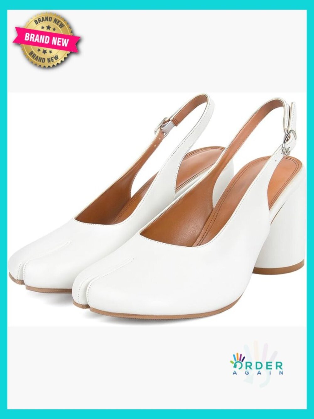 Vintage Y2K Tabi Split Toe Slingback Block Heel Pumps Chunky Cylindrical Heels